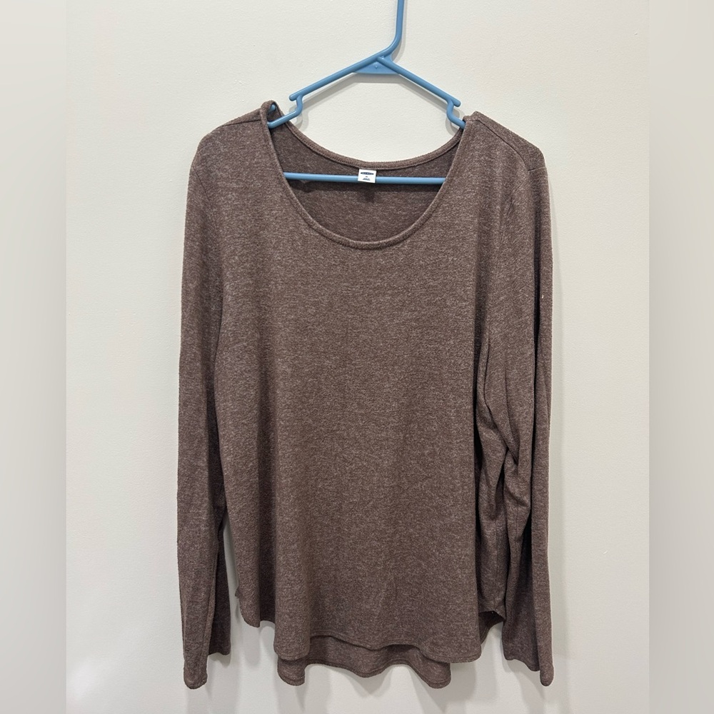 Old Navy Sweater XL Heathered‎ Brown Lightweight Women’s Long Sleeve Pullover